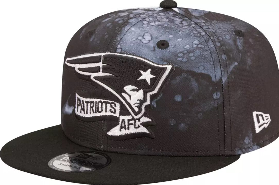 New England Patriots 2022 Sideline Ink Dye 9Fifty Black Adjustable Hat