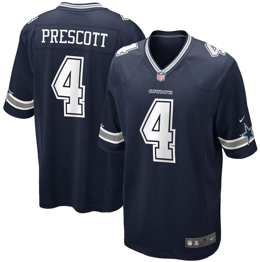 Dallas Cowboys Dak Prescott Youth Game Jersey - Navy