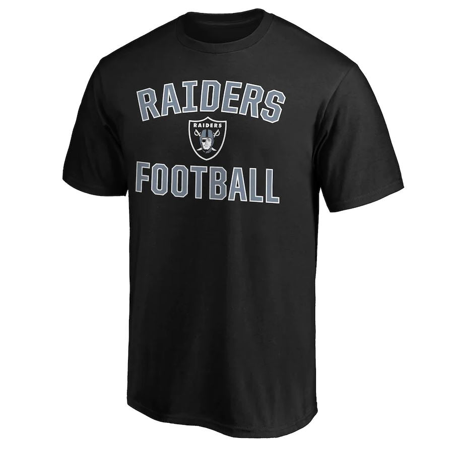 Las Vegas Raiders Victory Arch Silver Glitter T-Shirt - Black