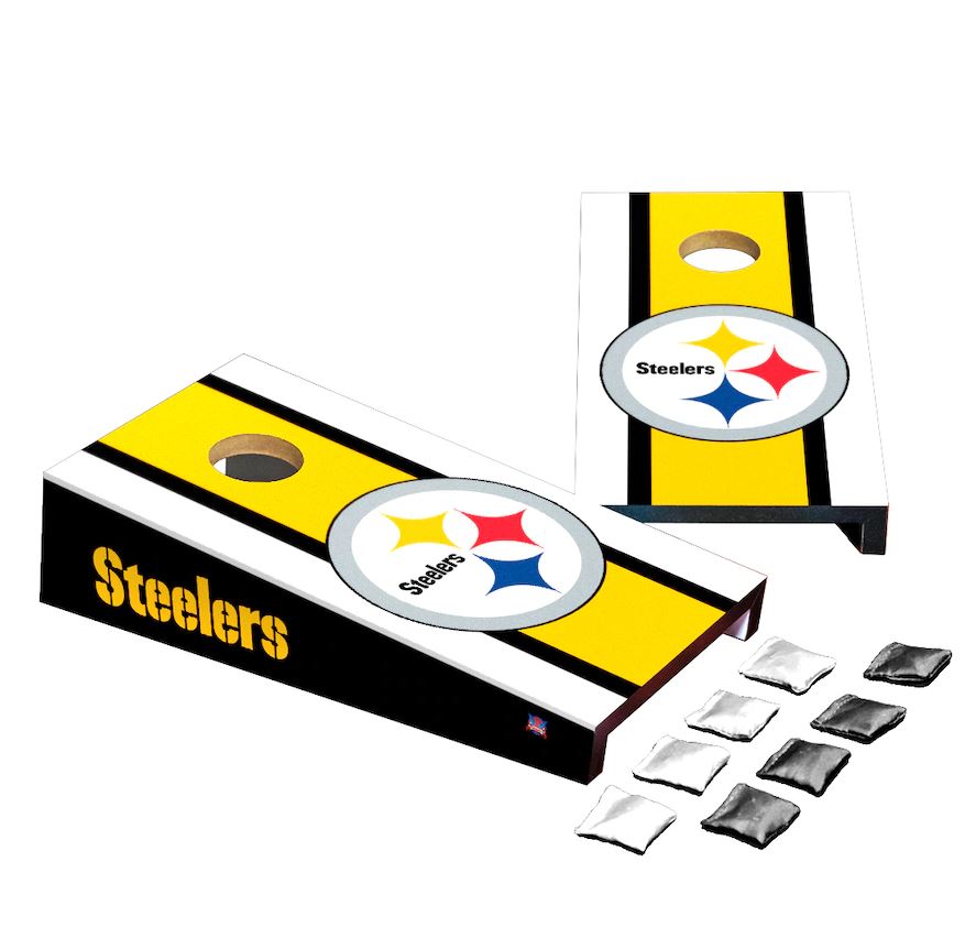Pittsburgh Steelers Stripe Design Desktop Cornhole Game Set