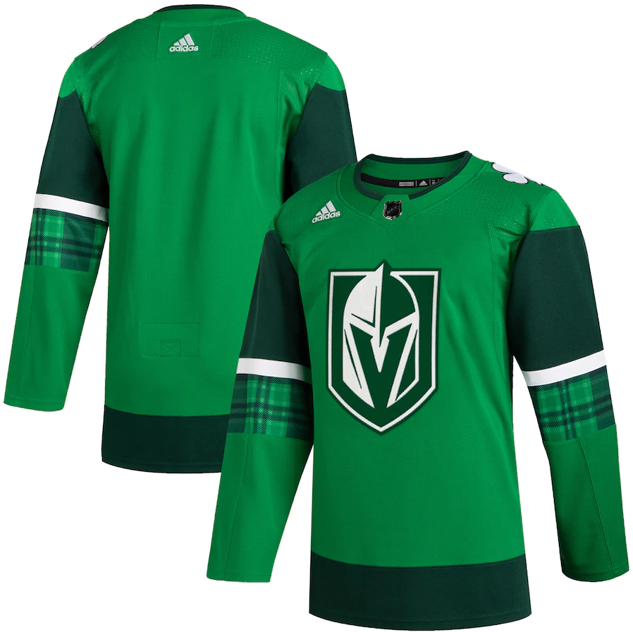 GREEN Vegas Golden Knights Men's Adidas St. Patrick's Day Authentic Practice Jersey***