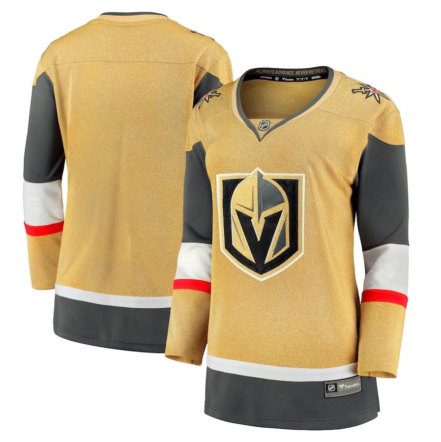 NHL Women's Vegas Golden Knights Knights Mesh Black V-Neck T-Shirt