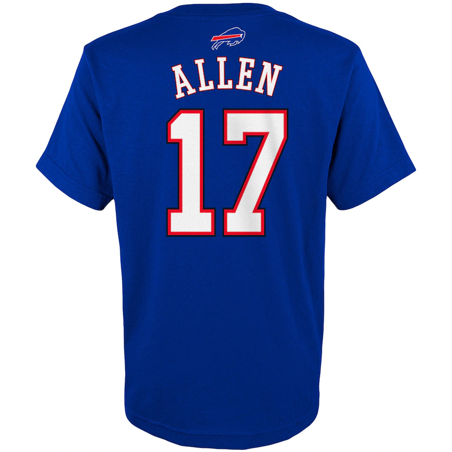 Josh Allen Buffalo Bills Youth Mainliner Player Name & Number T-Shirt - Royal